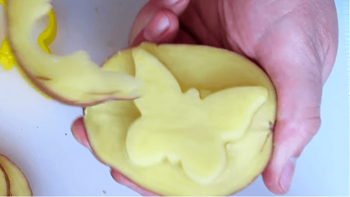 Rubber stamp from raw potatoes