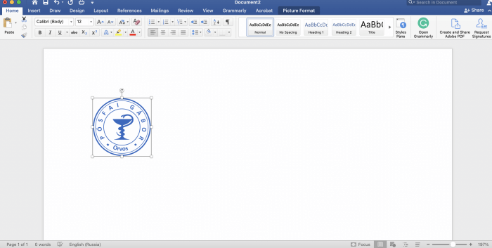 Design rubber stamp in Word