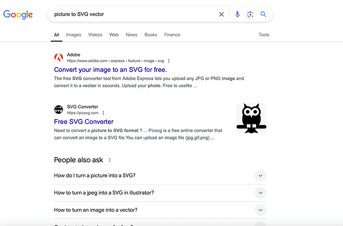 picture to svg google search converter